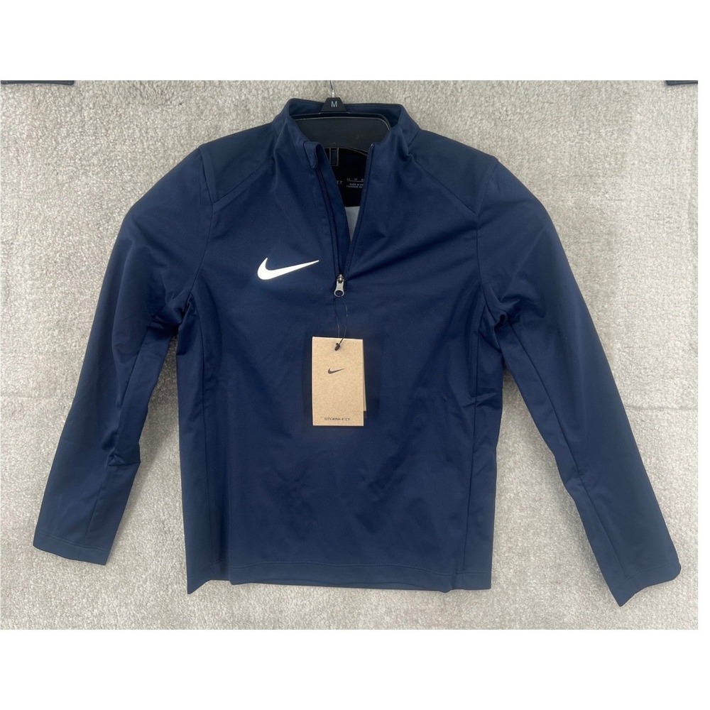 Nike Storm-FIT Strike 24‎ Soccer Drill Quarter Zip Jacket Youth XS Navy NWT